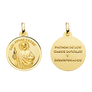 Medalla de Oro amarillo 18k San Judas Tadeo
