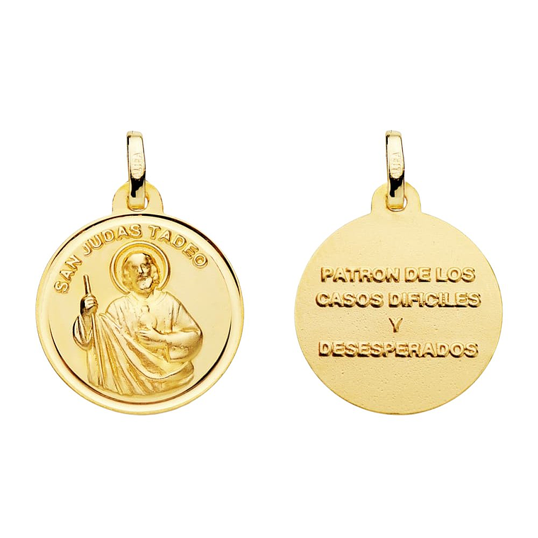 Medalla de Oro amarillo 18k San Judas Tadeo 1