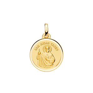 Medalla de Oro amarillo 18k San Judas Tadeo 