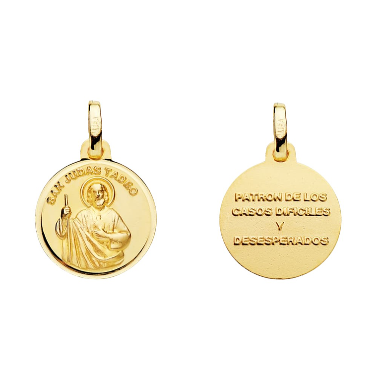Medalla de Oro amarillo 18k San Judas Tadeo  1