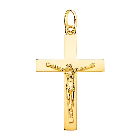 Cruz Cristo Oro amarillo 18k maciza 