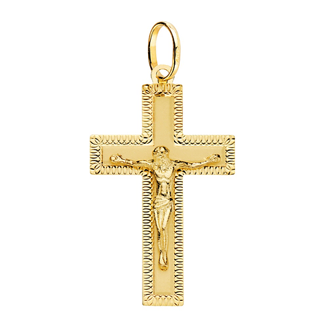 Cruz con cristo Oro amarillo 18k tallada 
