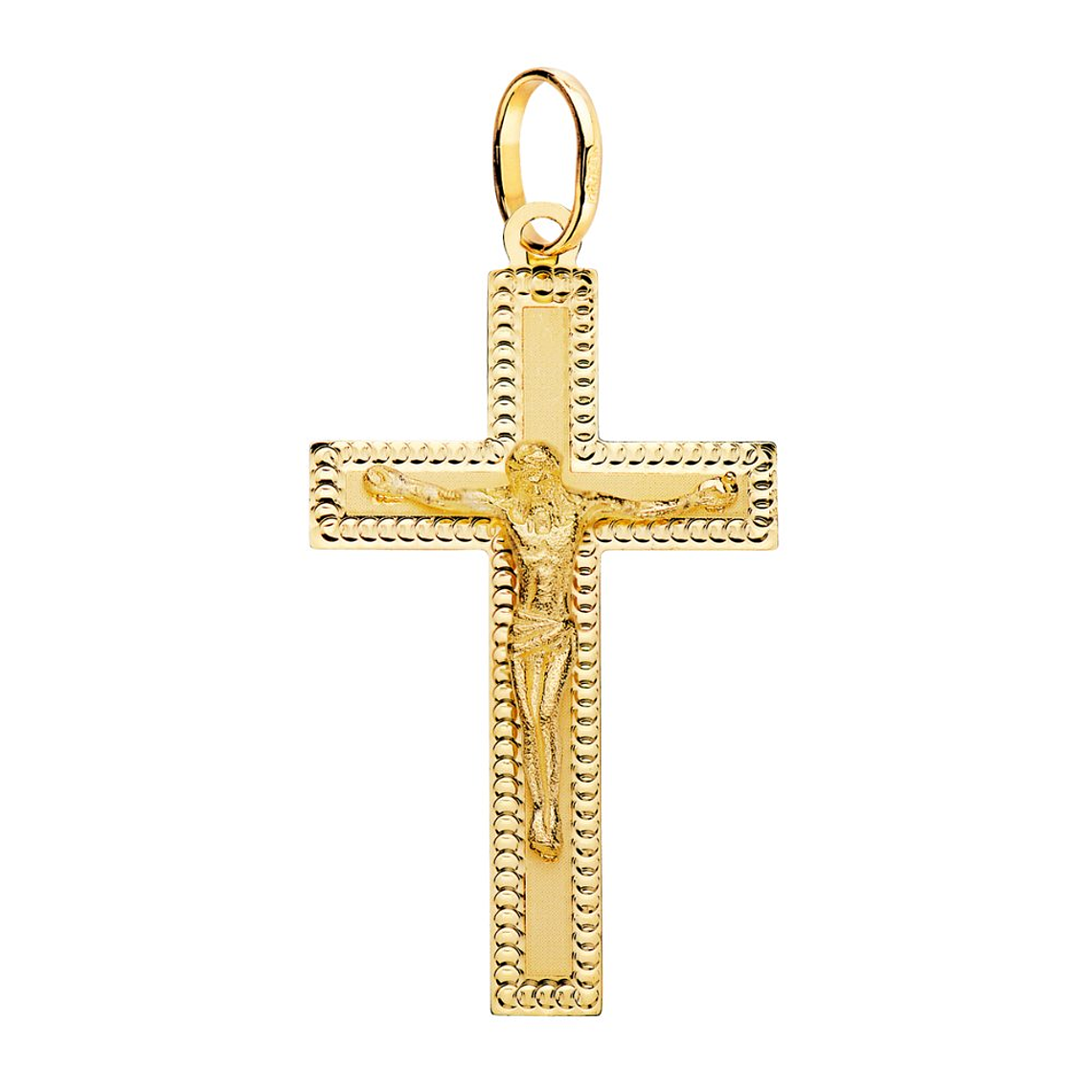 Cruz Oro amarillo 18k con cristo tallada  1