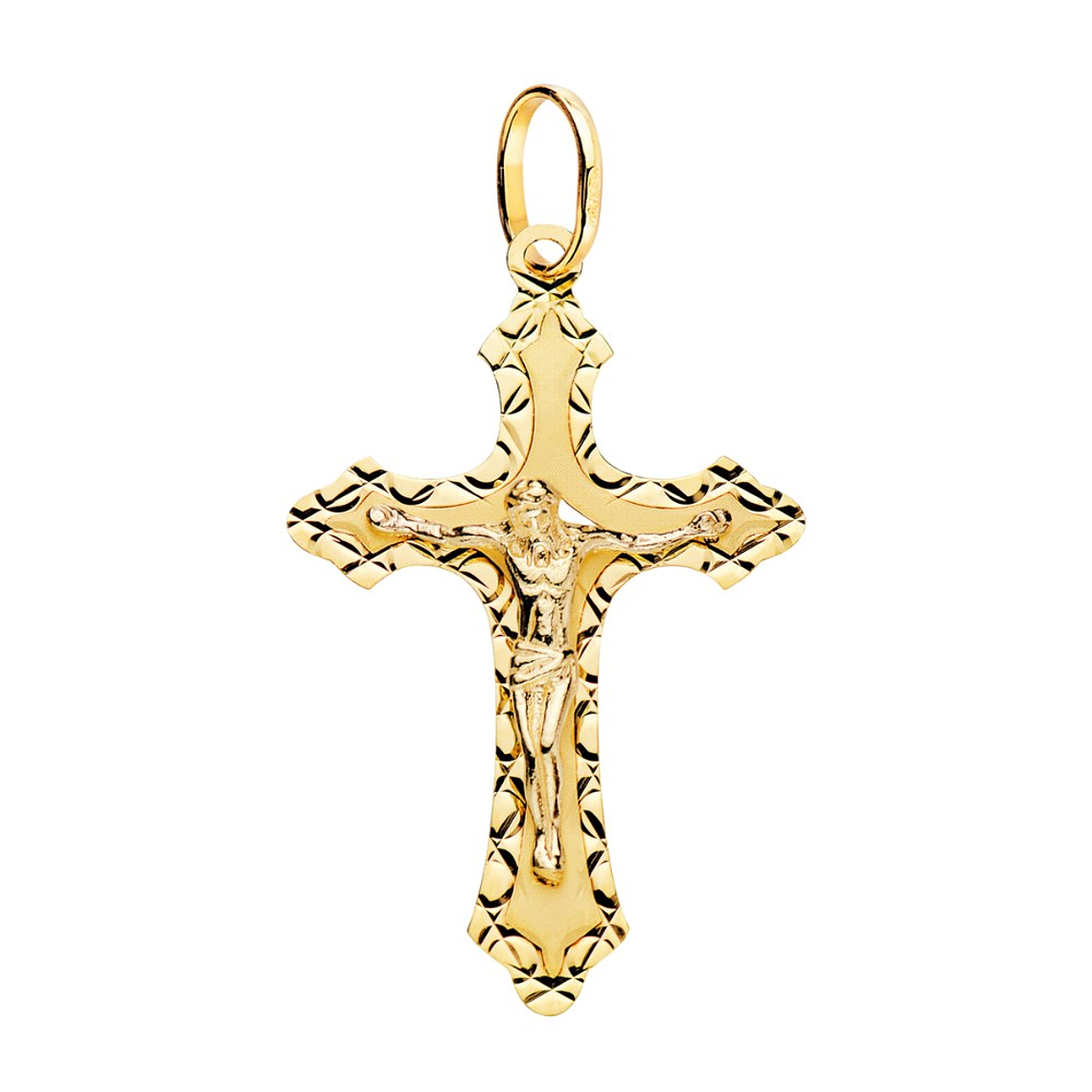 Cruz Oro amarillo 18k con cristo  1