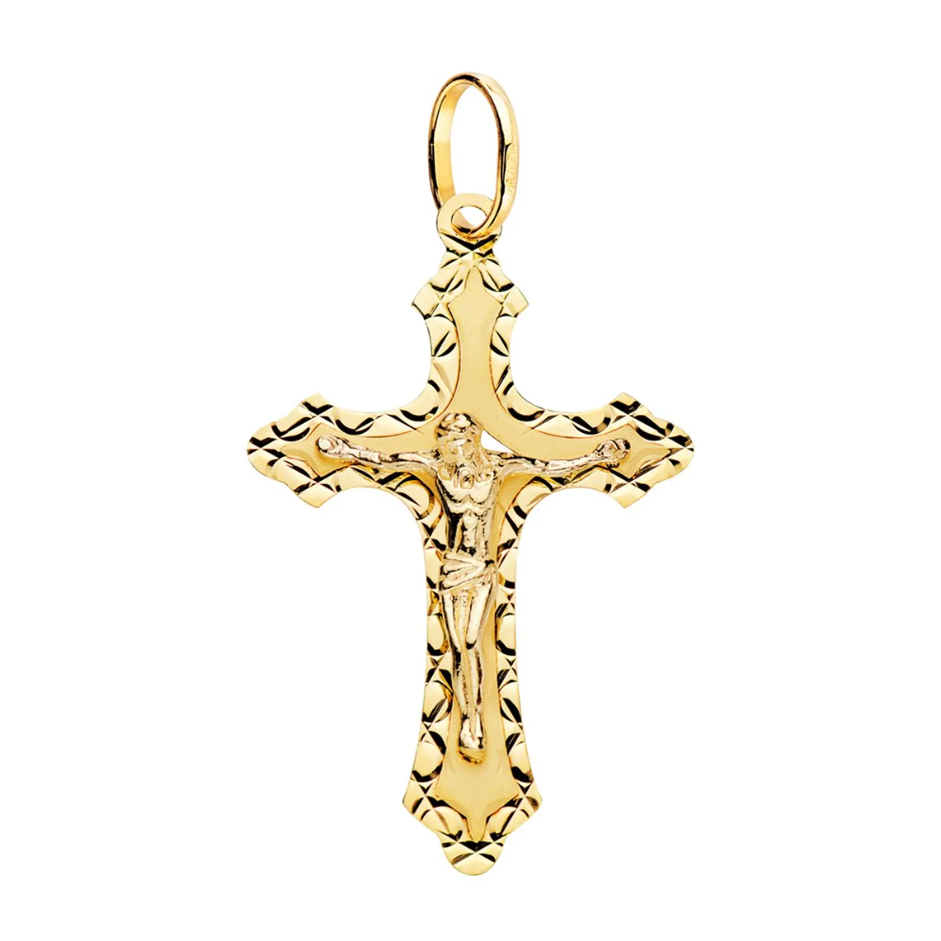 Cruz Oro amarillo 18k con cristo  1