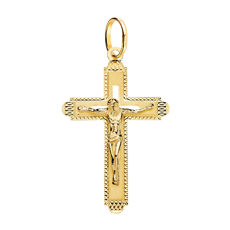Cruz con cristo Oro 18k tallada  1