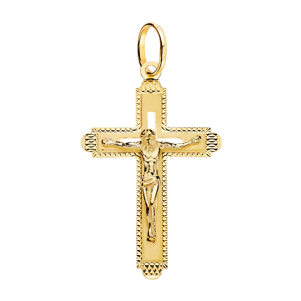 Cruz con cristo Oro 18k tallada  1