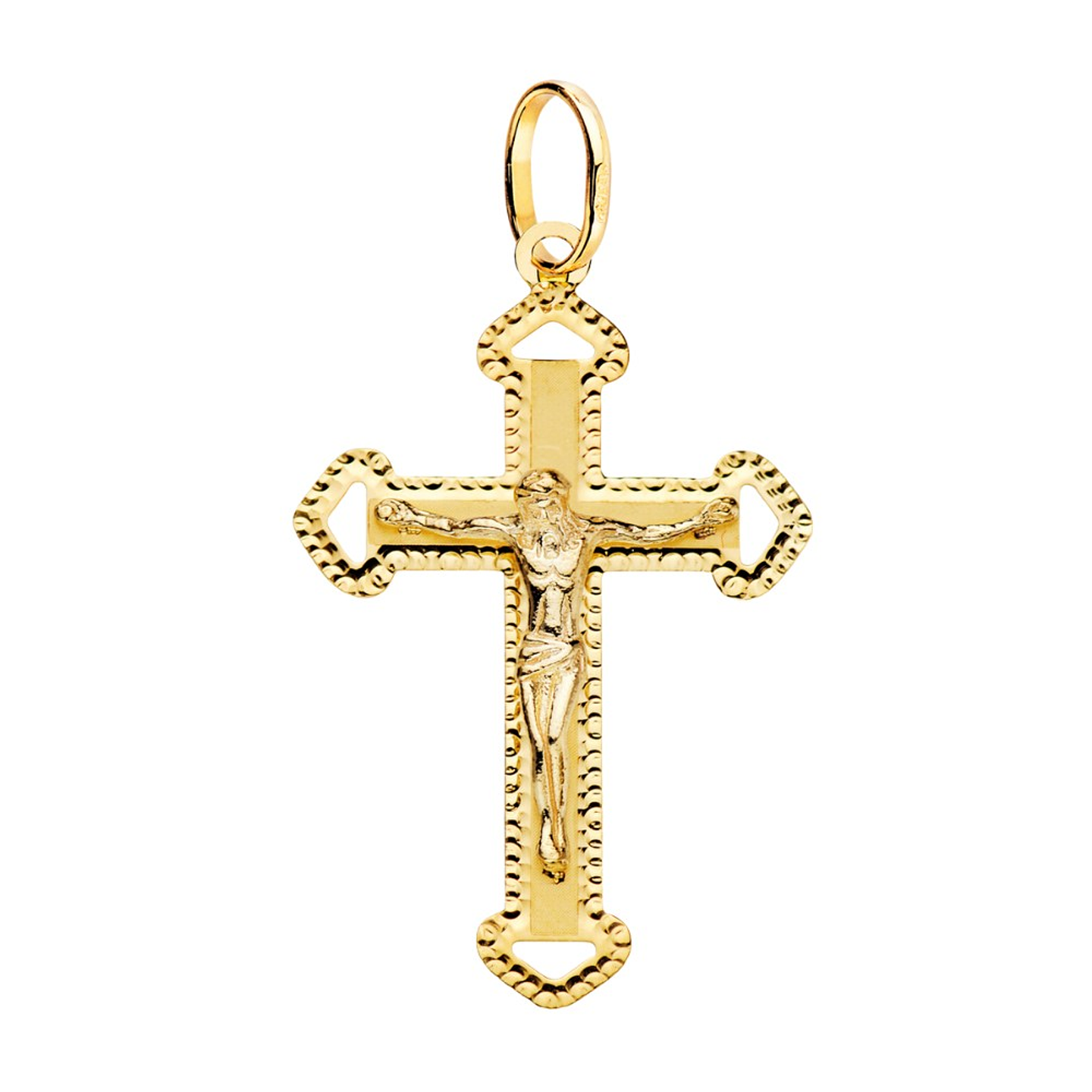 Cruz con cristo Oro amarillo 18k tallada 1