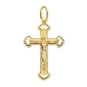 Cruz con cristo Oro amarillo 18k tallada