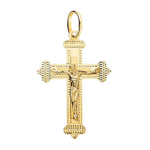 Cruz Oro 18k amarillo con cristo tallada