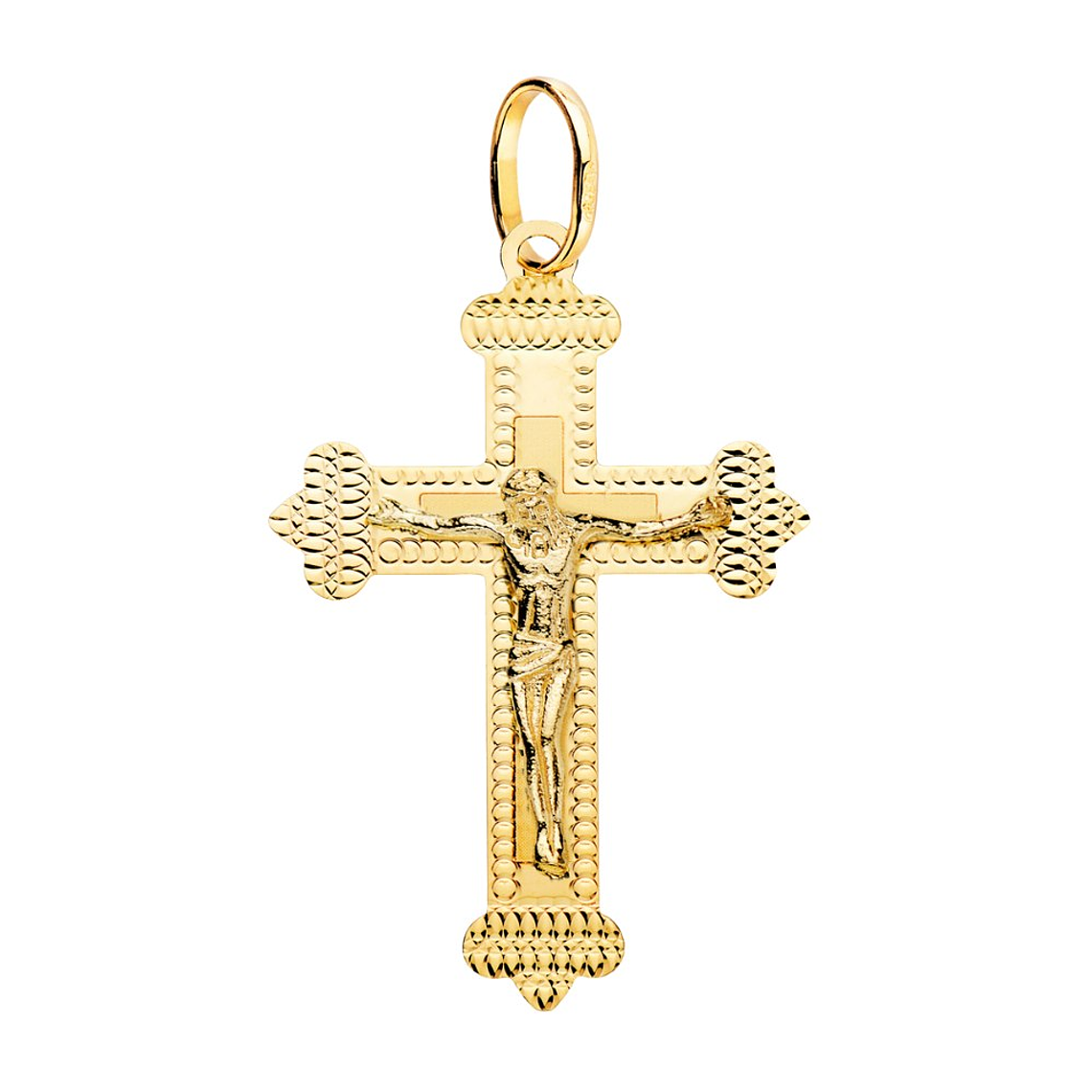 Cruz Oro 18k amarillo con cristo tallada 1