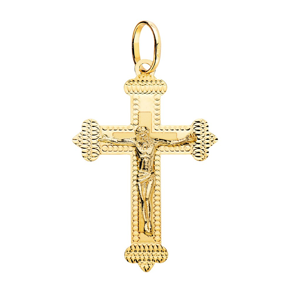 Cruz Oro 18k amarillo con cristo tallada 1