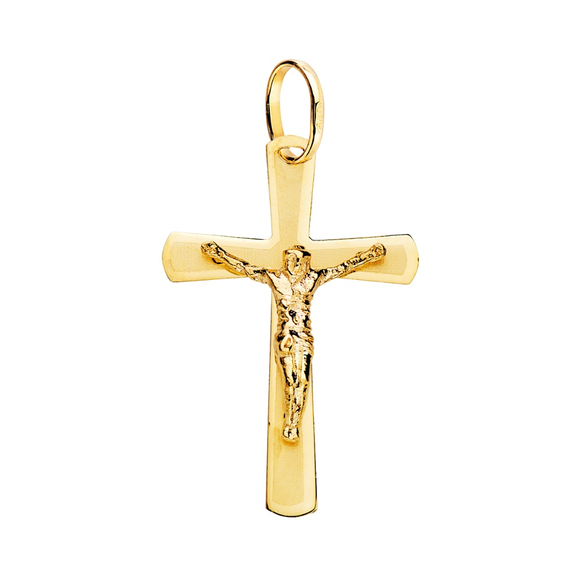 Cruz Oro amarillo 18k con cristo plana 1