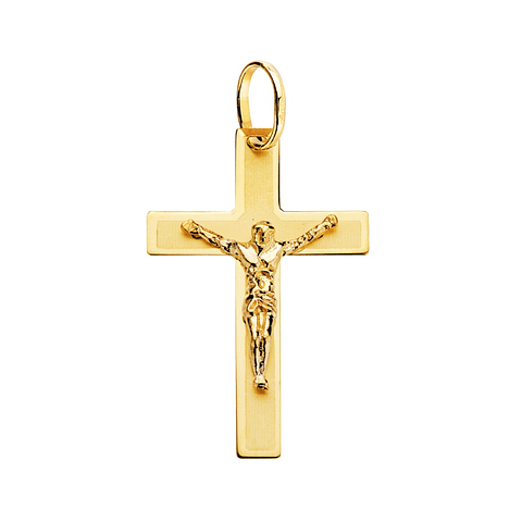 Cruz con cristo Oro amarillo 18k plana 