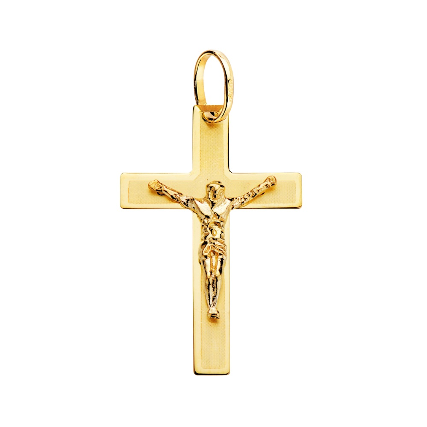 Cruz con cristo Oro amarillo 18k plana  1