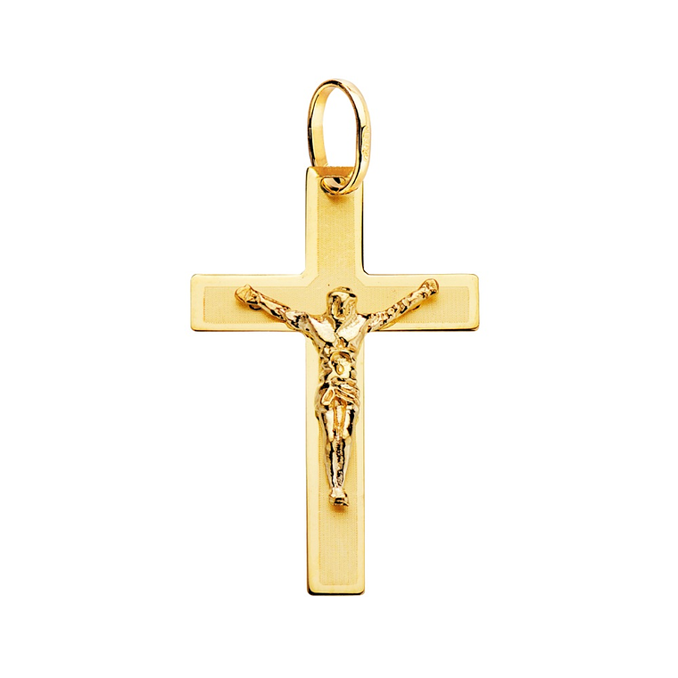 Cruz con cristo Oro amarillo 18k plana  1