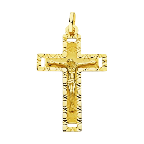 Cruz con cristo Oro 18k tallada 