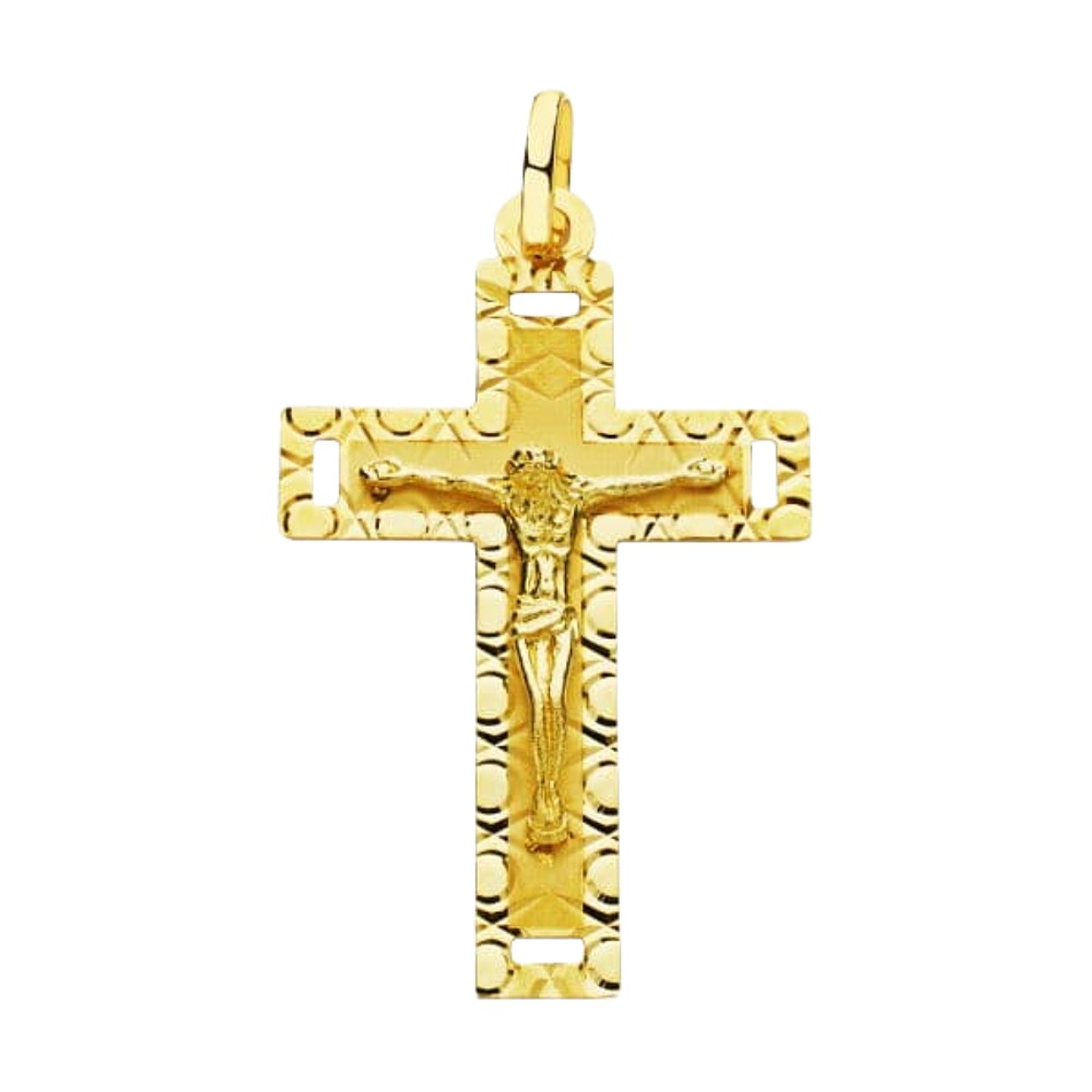 Cruz con cristo Oro 18k tallada  1