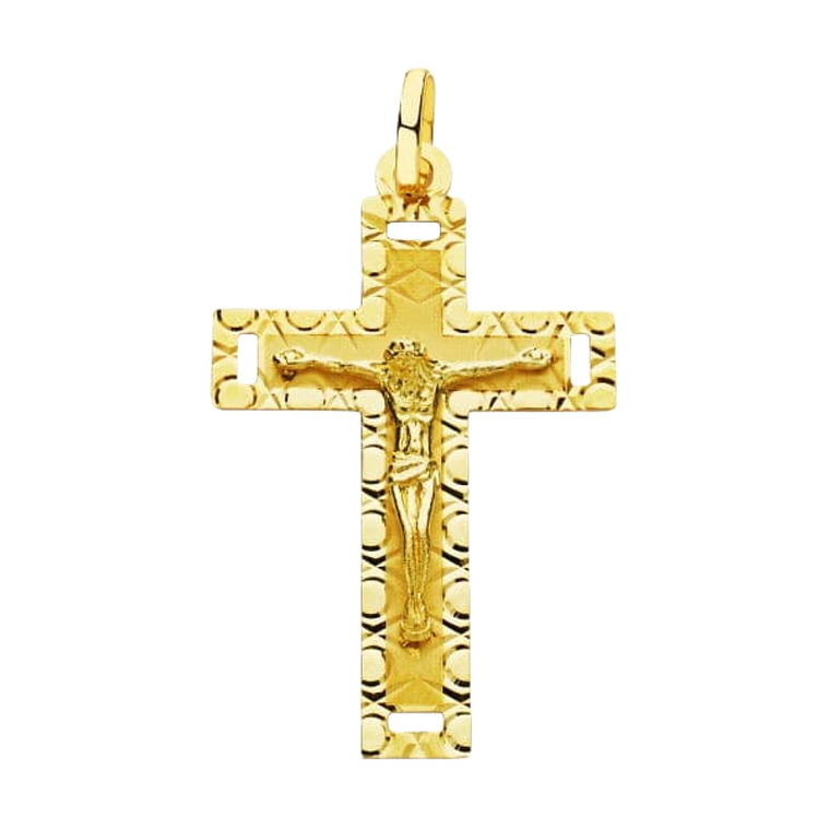 Cruz con cristo Oro 18k tallada  1