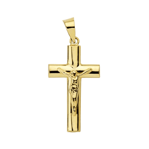 Cruz con cristo Oro amarillo 18khueca palo oval