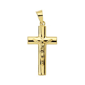 Cruz con cristo Oro amarillo 18khueca palo oval