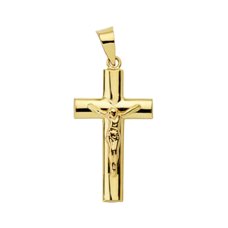 Cruz con cristo Oro amarillo 18khueca palo oval 1