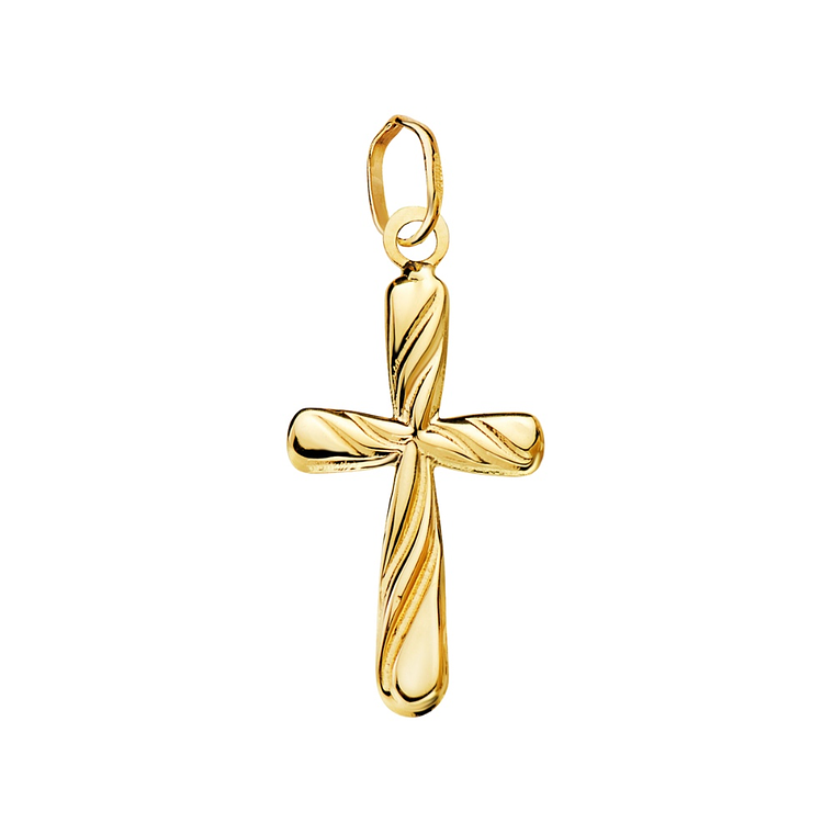 Cruz Oro 18k lisa en brillo hueca  1
