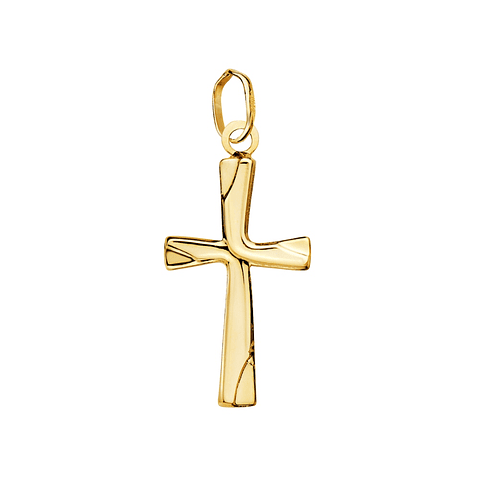 Cruz Oro 18k hueca con brillo 