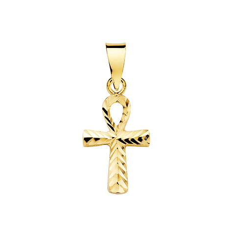 Cruz de la vida Oro amarillo 18k tallada 
