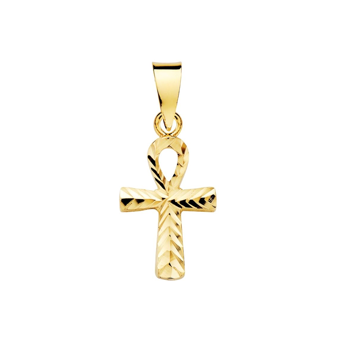 Cruz de la vida Oro amarillo 18k tallada  1