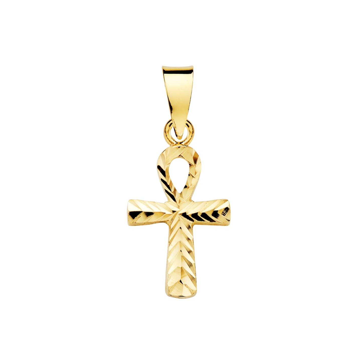 Cruz de la vida Oro amarillo 18k tallada  1