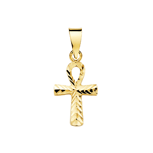 Cruz de la vida Oro amarillo 18k tallada 