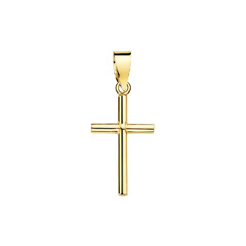 Cruz Oro 18k amarillo lisa tubo