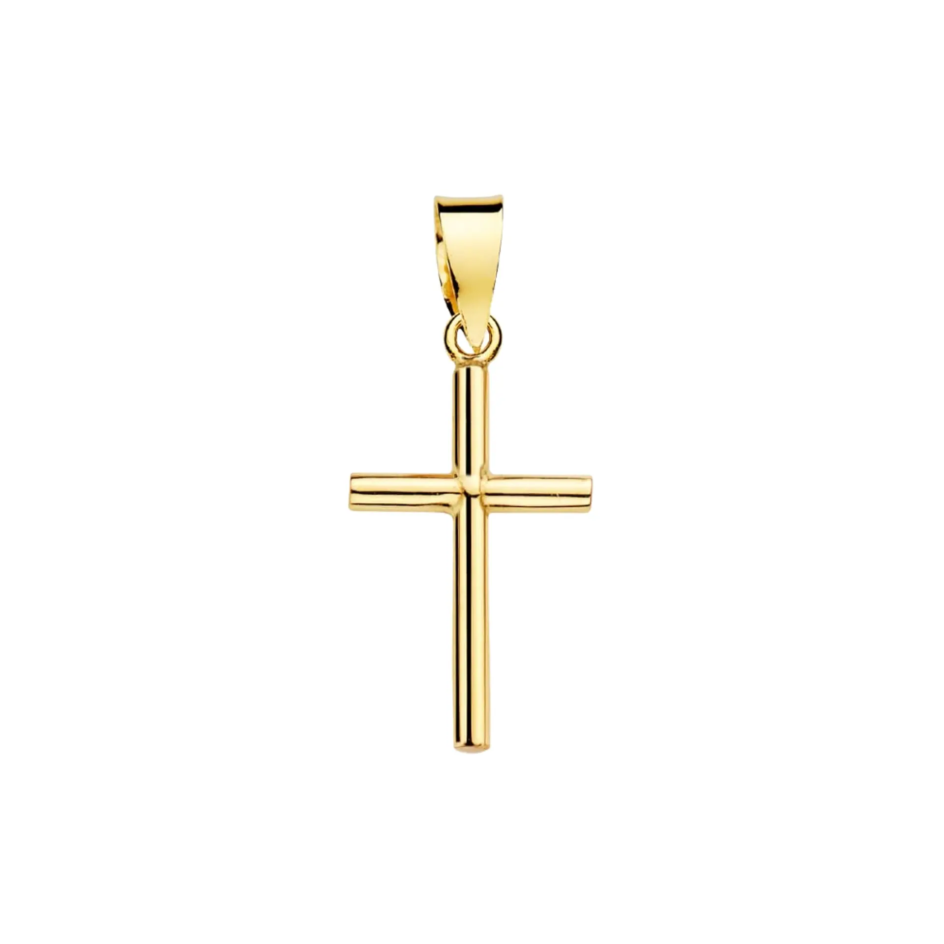 Cruz Oro 18k amarillo lisa tubo 1