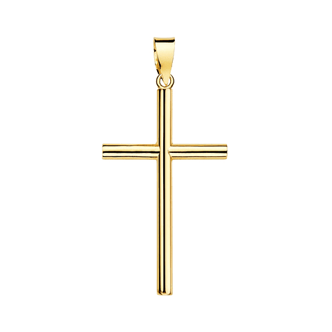 Cruz Oro 18k tubo liso 