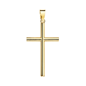 Cruz Oro 18k tubo liso 