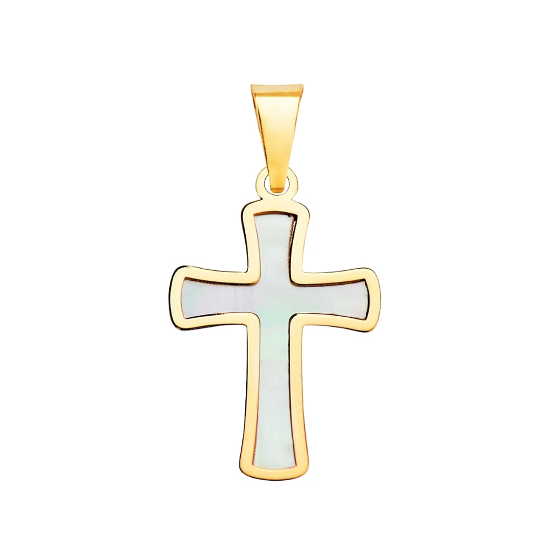 Cruz Oro amarillo 18k con nacar 1