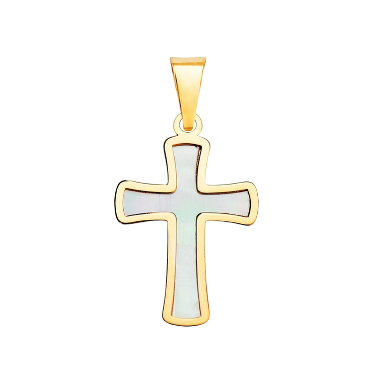 Cruz Oro amarillo 18k con nacar 1
