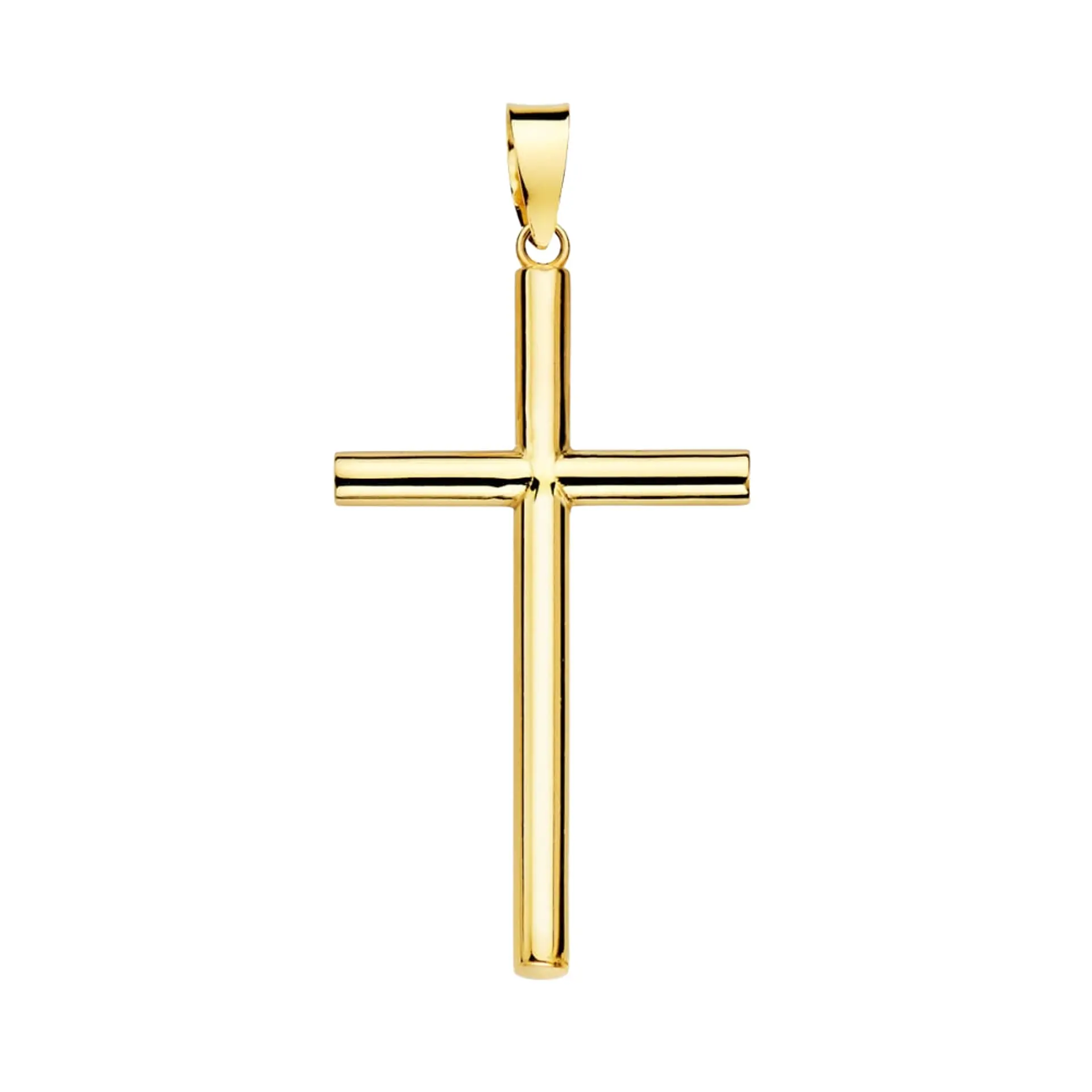 Cruz Oro 18k amarillo lisa hueca  1