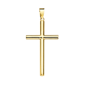 Cruz Oro 18k amarillo lisa hueca 