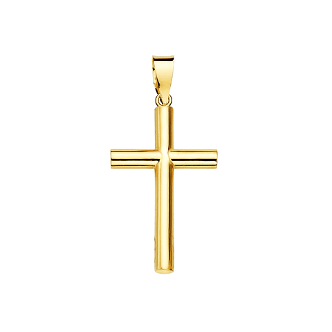 Cruz Oro amarillo liso  tubo hueco 
