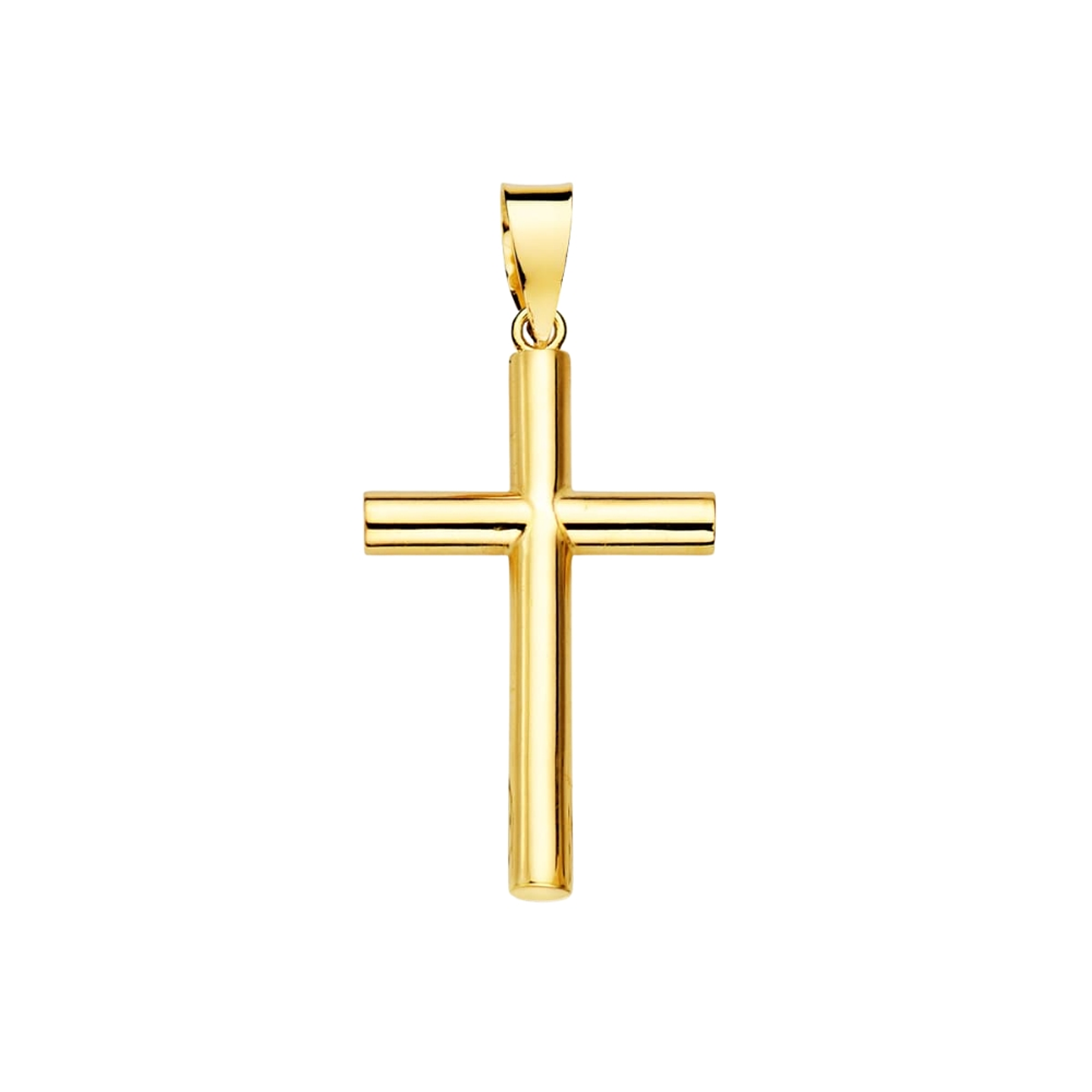 Cruz Oro amarillo liso  tubo hueco  1