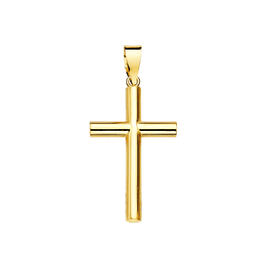 Cruz Oro amarillo liso  tubo hueco 