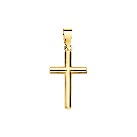 Cruz Oro 18k amarillo liso tubo