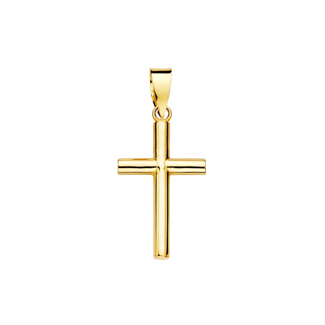 Cruz Oro 18k amarillo liso tubo 1