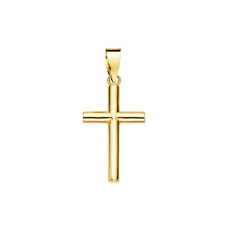 Cruz Oro 18k amarillo liso tubo 1