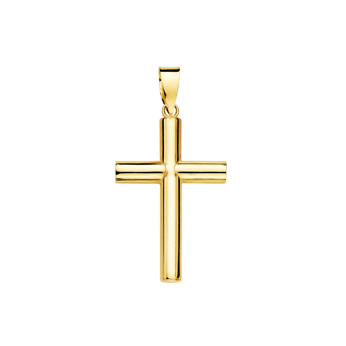 Cruz Oro amarillo 18k tubo hueco 1