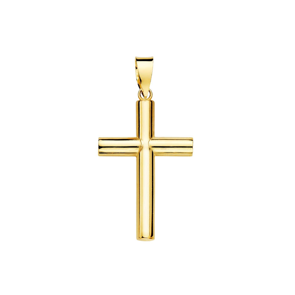 Cruz Oro amarillo 18k tubo hueco 1
