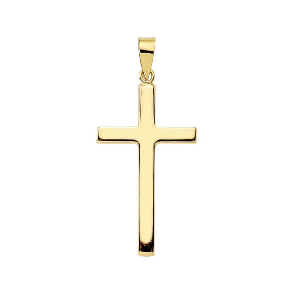 Cruz Oro 18k palo liso rectangular  1
