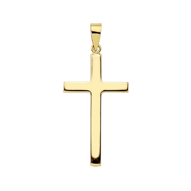 Cruz Oro 18k amarillo palo liso rectangular  1